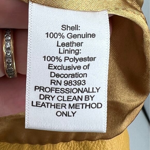 Vintage Bradley Bayou Butter Yellow Leather Jacket with Zipper‎ accents Size S - Picture 13 of 14